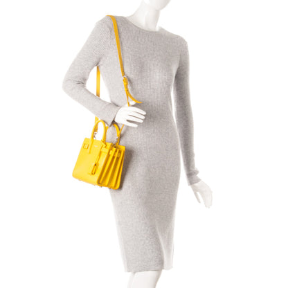 Saint Laurent Grained Calfskin Nano Sac De Jour Jaune 2 of 7