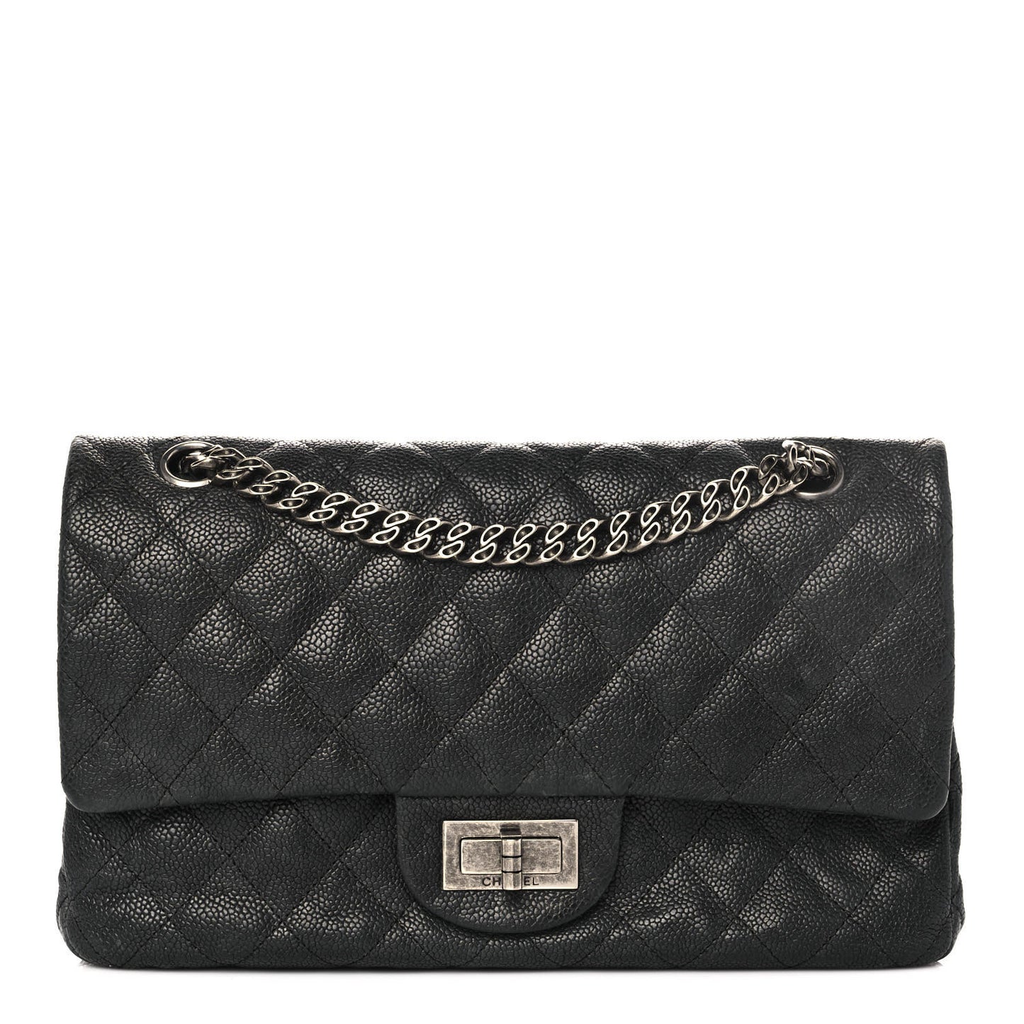 Washed Caviar Quilted 2.55 Reissue 225 Bijoux Chain Flap Black