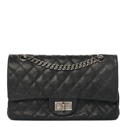 Chanel Washed Caviar Quilted 2.55 Reissue 225 Bijoux Chain Flap Black 1 of 15