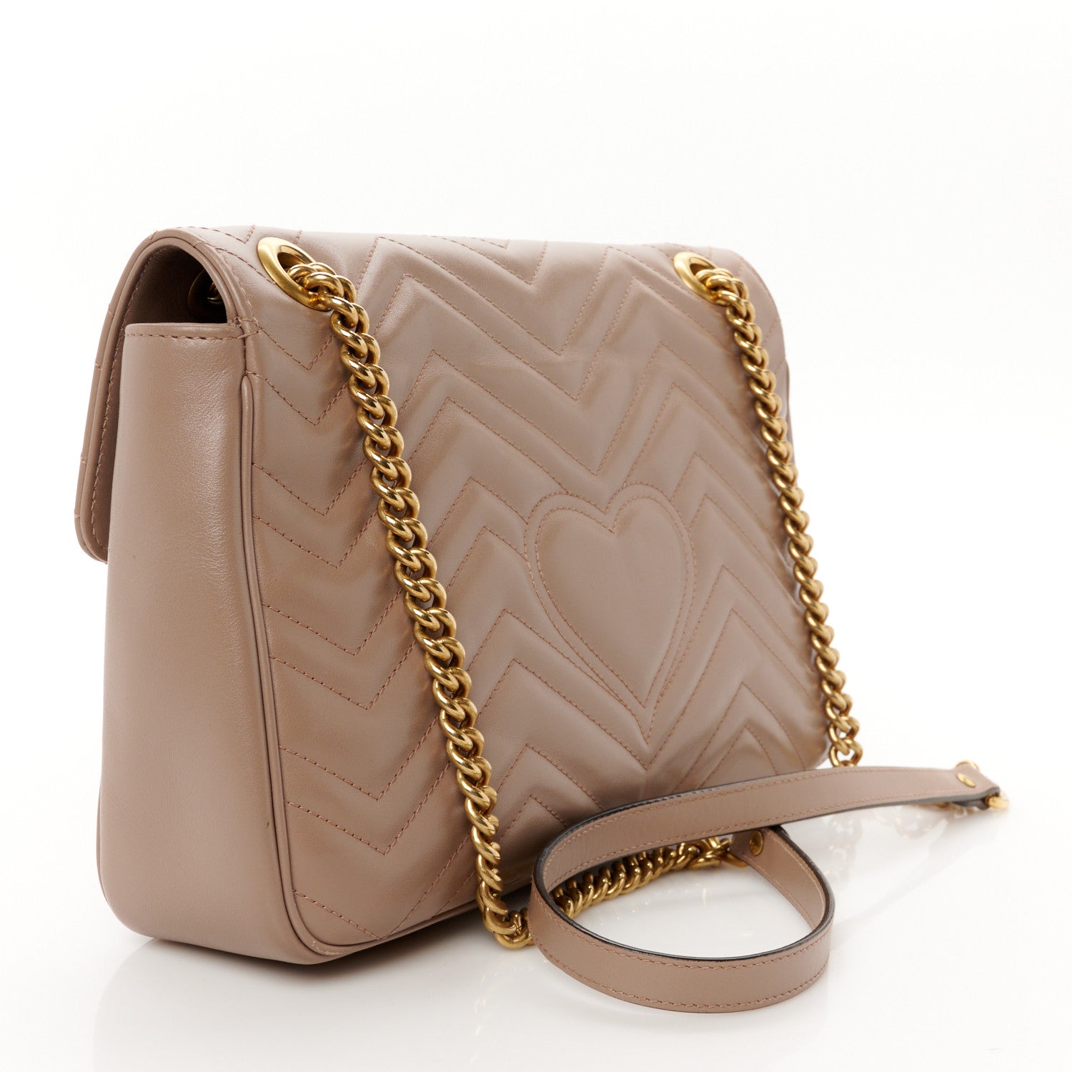 Gucci Calfskin Matelasse Medium GG Marmont Shoulder Bag Porcelain Rose 3 of 12