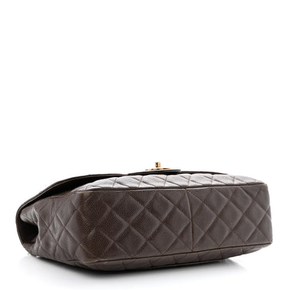 Chanel Caviar Quilted Jumbo Single Flap Dark Brown 4 of 10