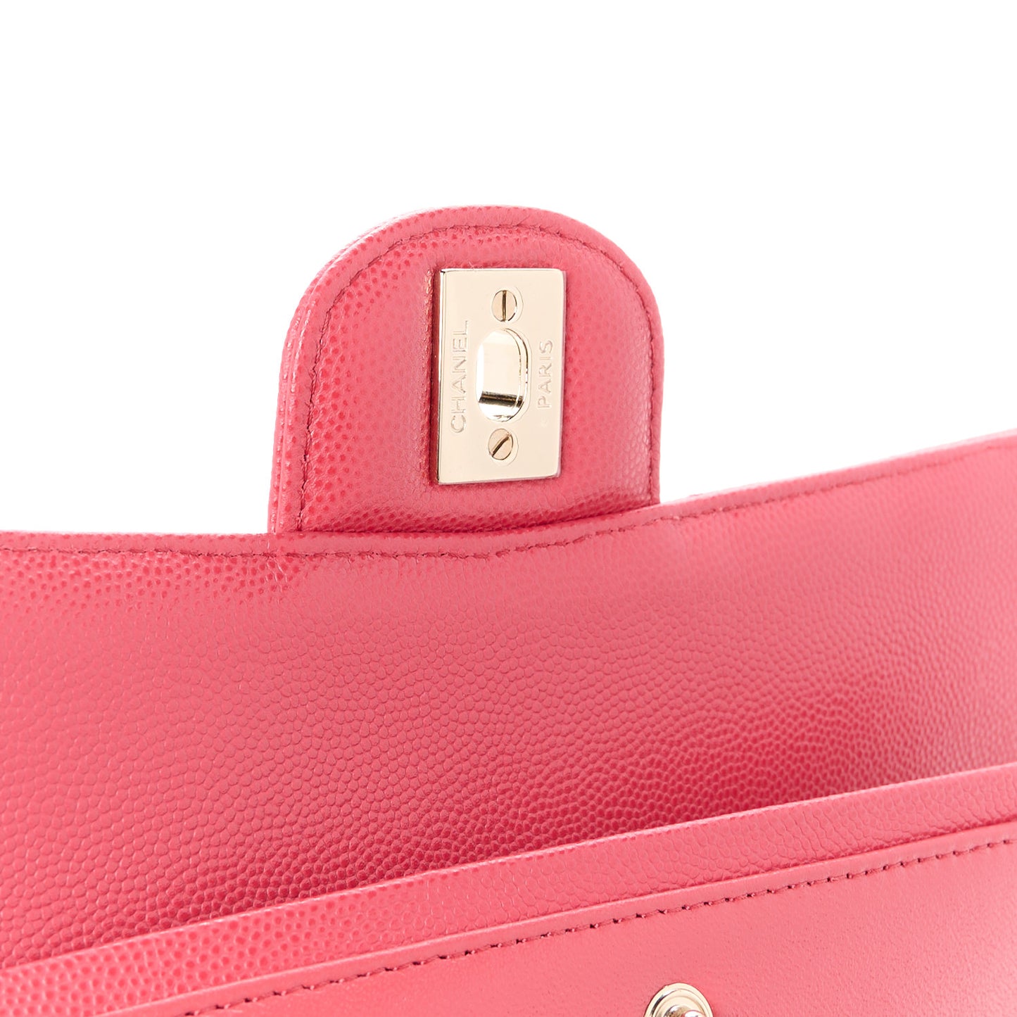 Caviar Quilted Medium Double Flap Pink