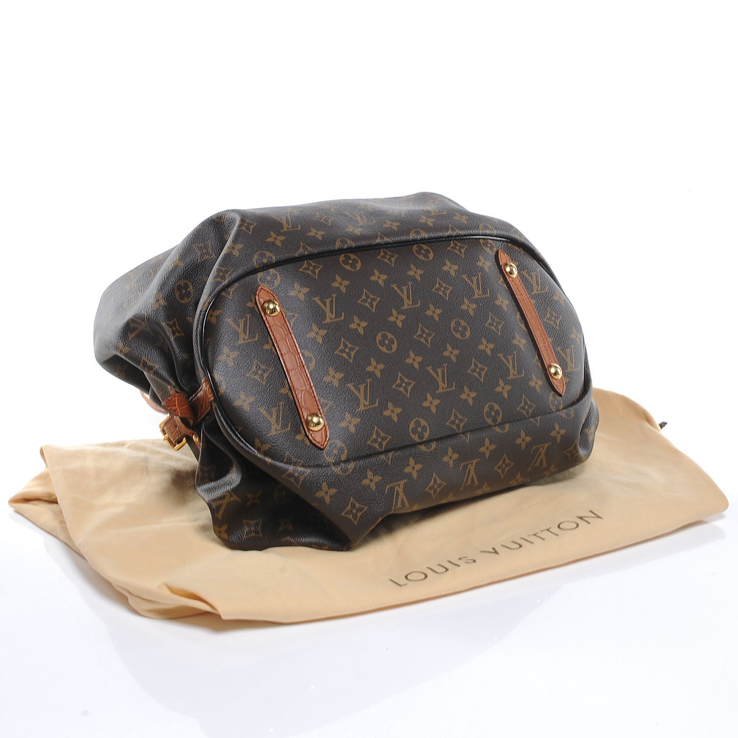 Louis Vuitton Monogram Mahina XL Crocodile Trim Tote 4 of 8