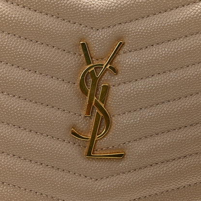 Saint Laurent Grain De Poudre Matelasse Monogram Mini Lou Camera Bag Dark Beige 11 of 12