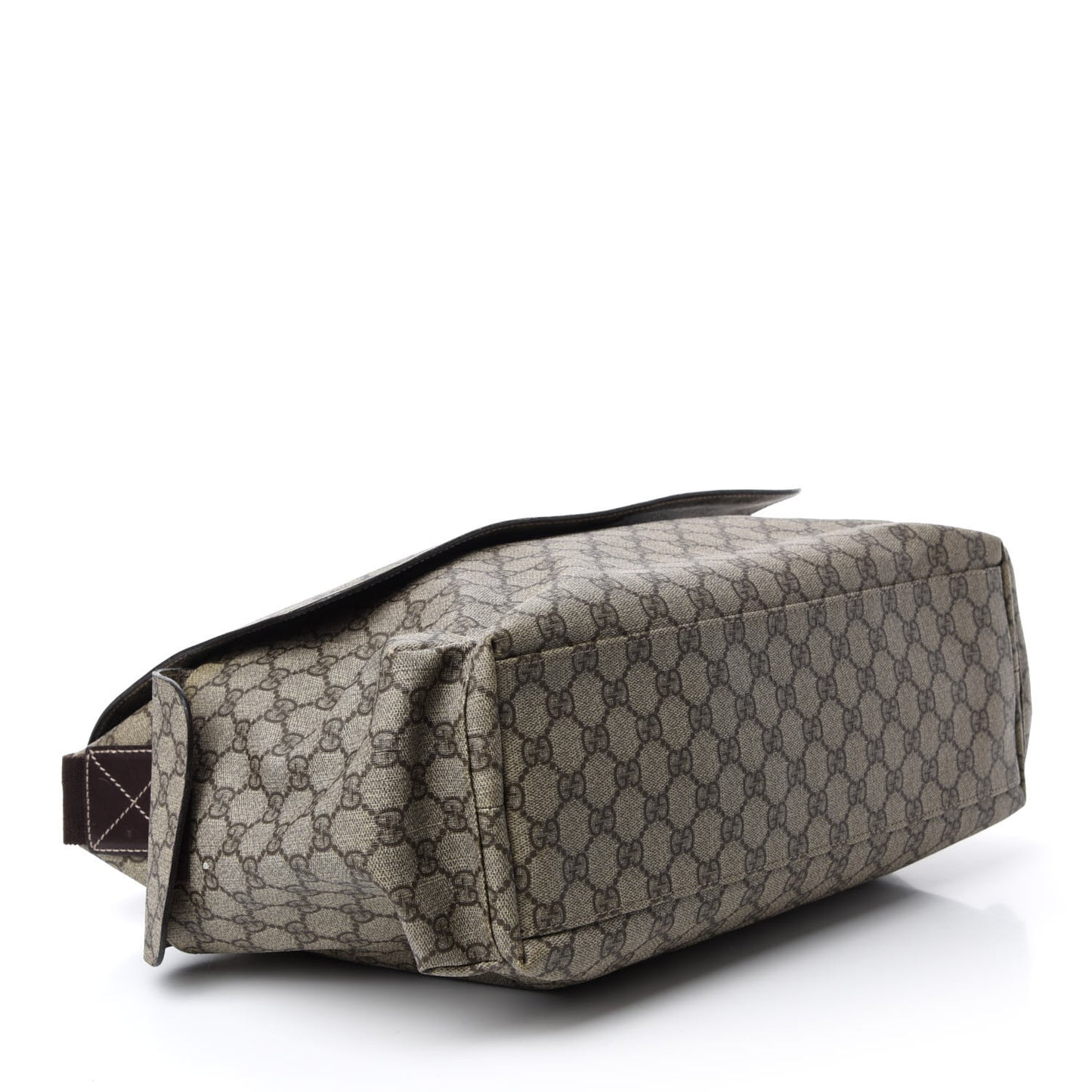 GG Supreme Monogram Selleria Calfskin Messenger Diaper Bag Beige Ebony Cocoa Dark Chocolate
