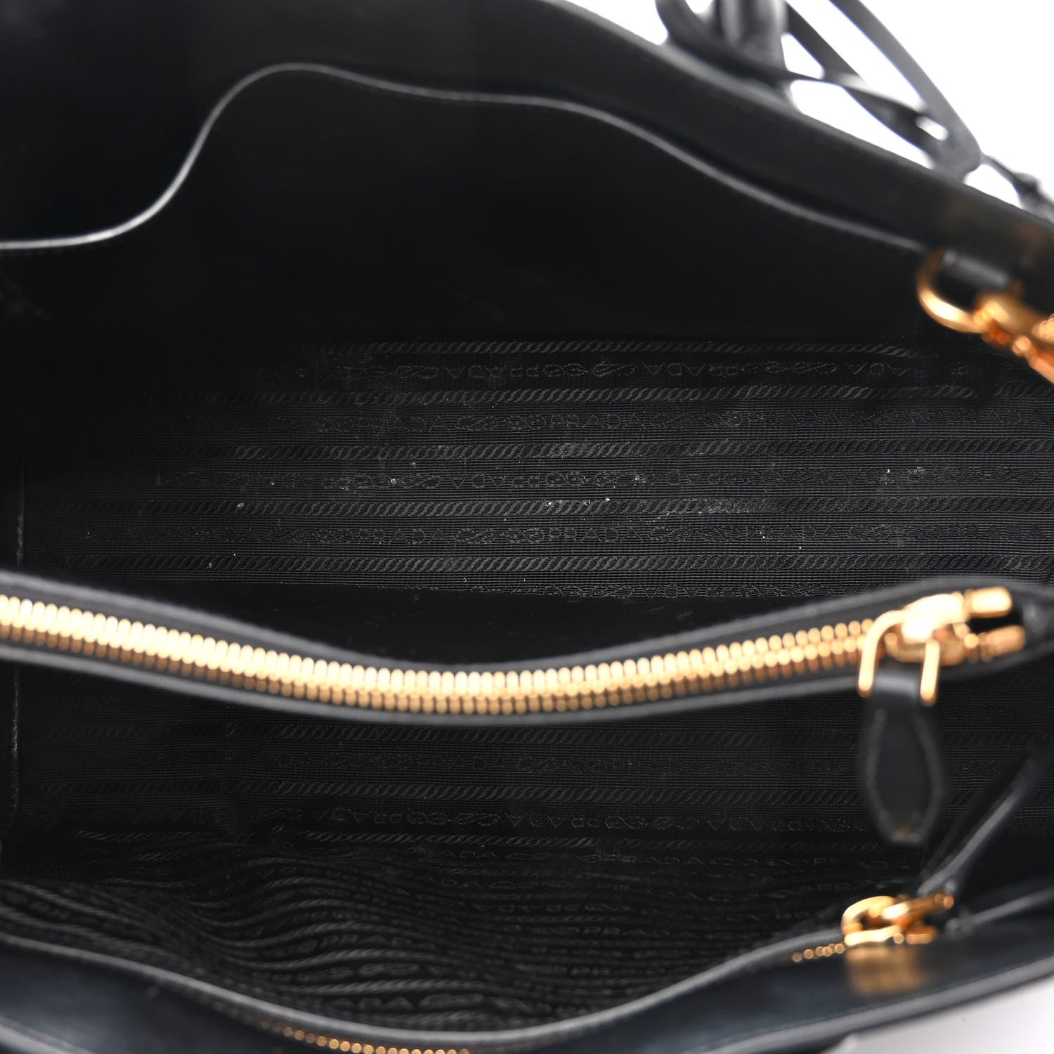 Prada Saffiano City Calfskin Large Bibliothèque Top Handle Black Fuoco 5 of 11
