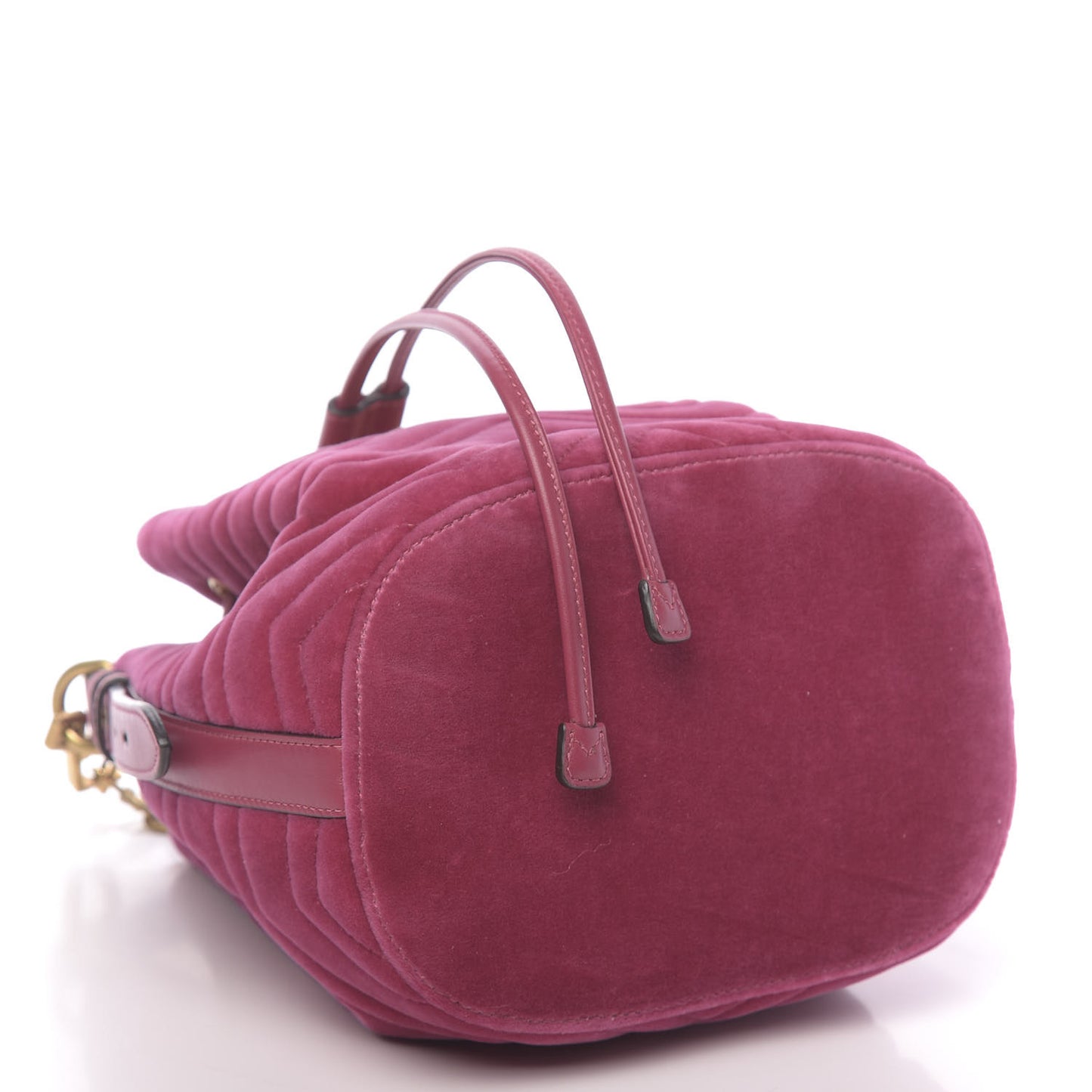 Velvet Matelasse GG Marmont Bucket Bag Light Raspberry Rose
