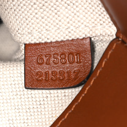 Gucci New Canvas Charisma Calfskin Crystal GG Monogram Mini Horsebit 1955 Shoulder Bag Camel Ebony 7 of 10