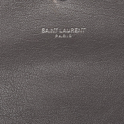 Saint Laurent Sheepskin Tri-Quilt Monogram Medium College Bag Gray 7 of 9