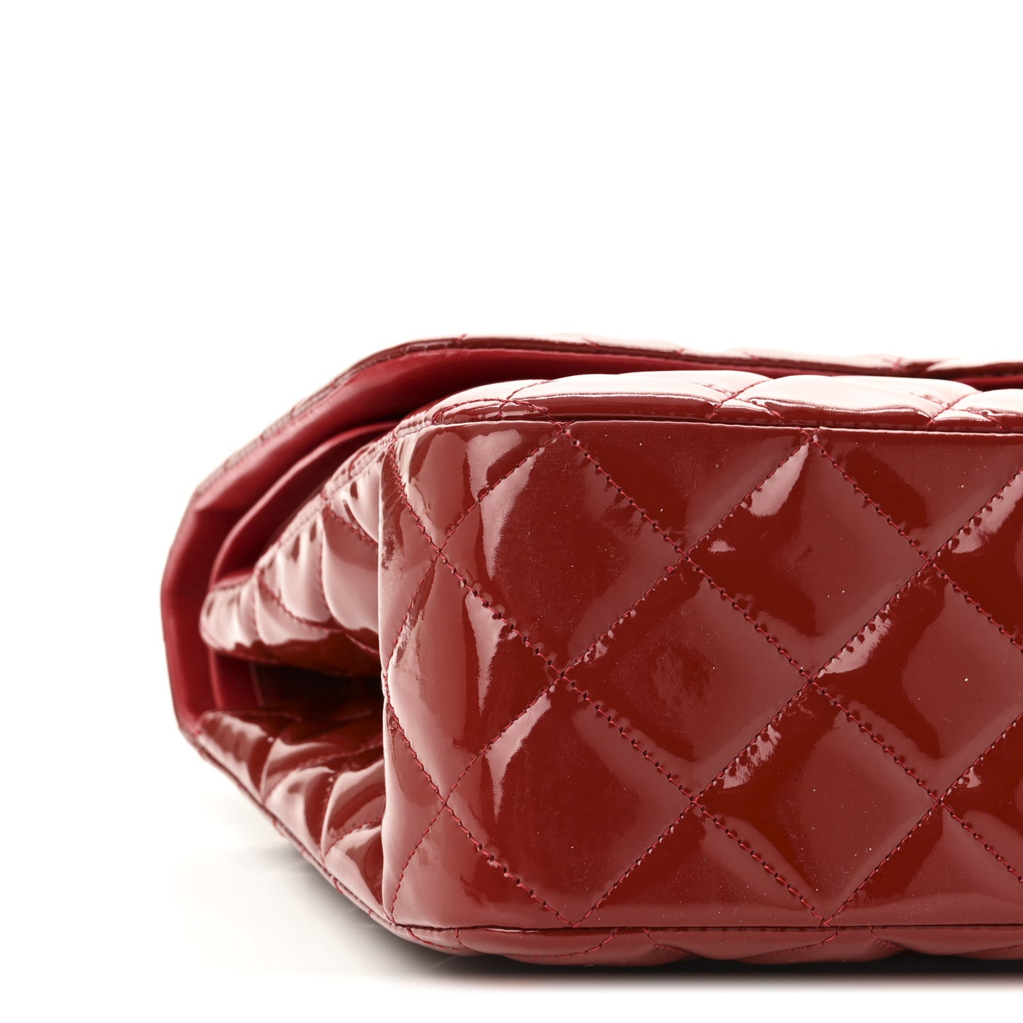 Patent Quilted Jumbo Double Flap Red