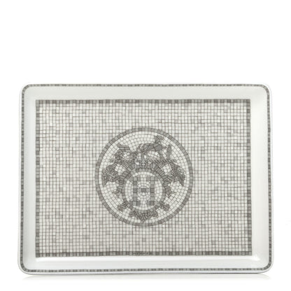 Hermes Porcelain Mosaique Au 24 Sushi Plate Platine 1 of 6
