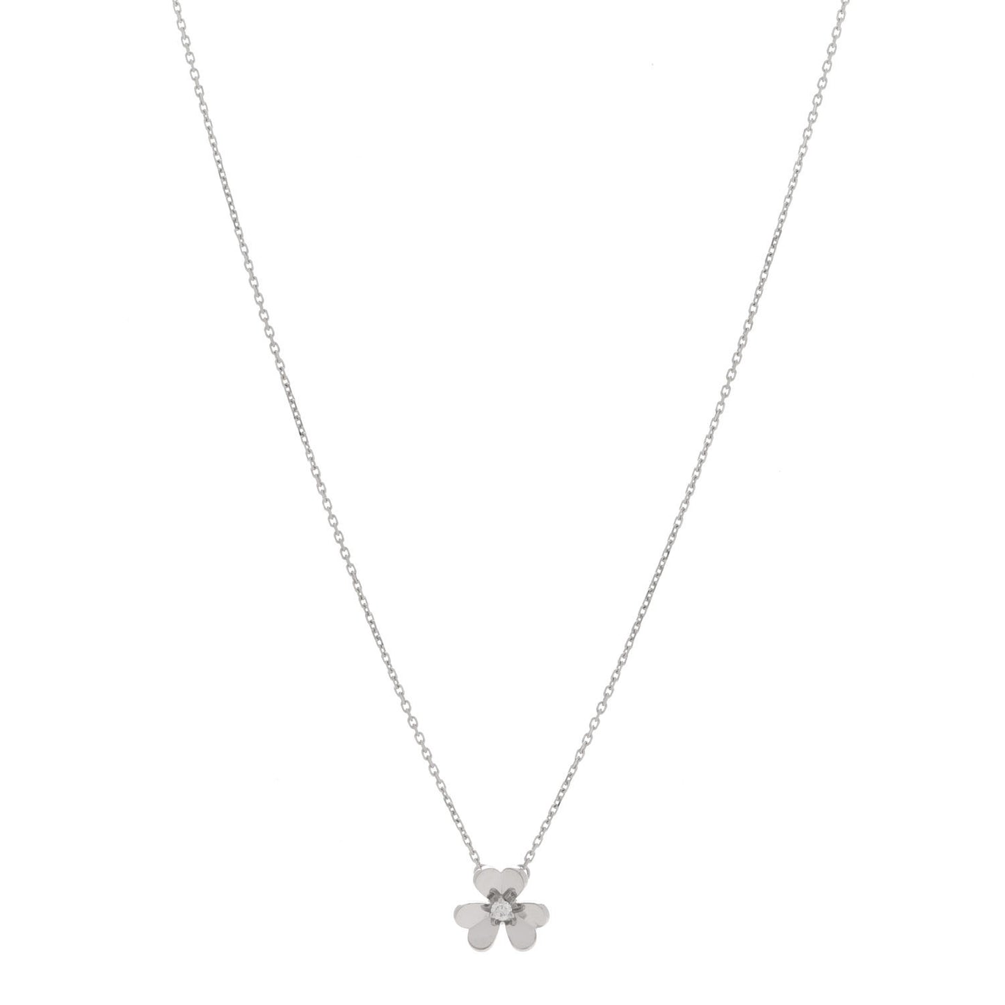 18K White Gold Diamond Mini Frivole Pendant Necklace