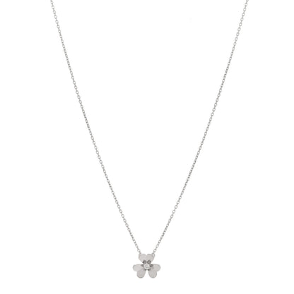 Van Cleef & Arpels 18K White Gold Diamond Mini Frivole Pendant Necklace 1 of 6
