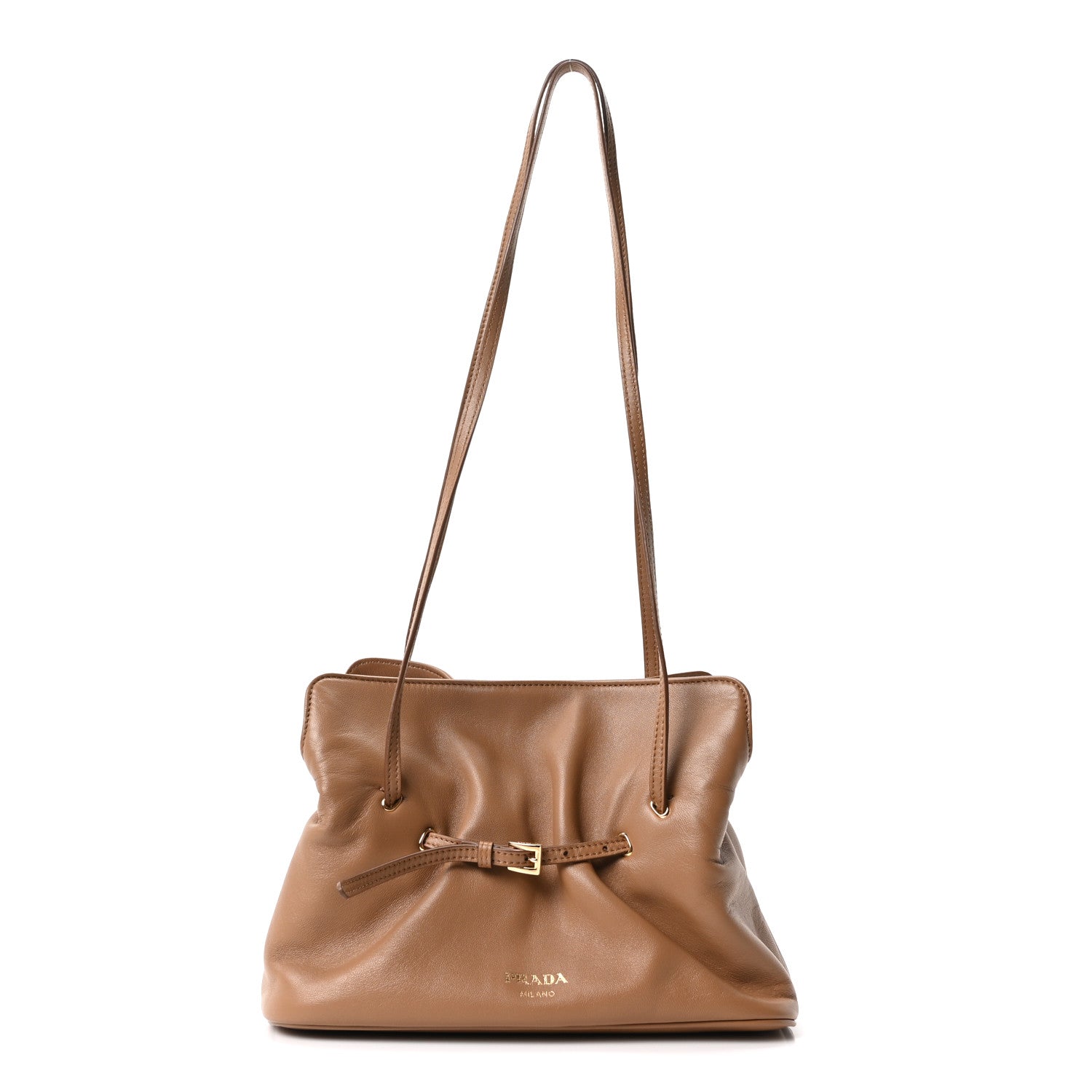 Prada Nappa Small Dada Shoulder Bag Caramel 1 of 8
