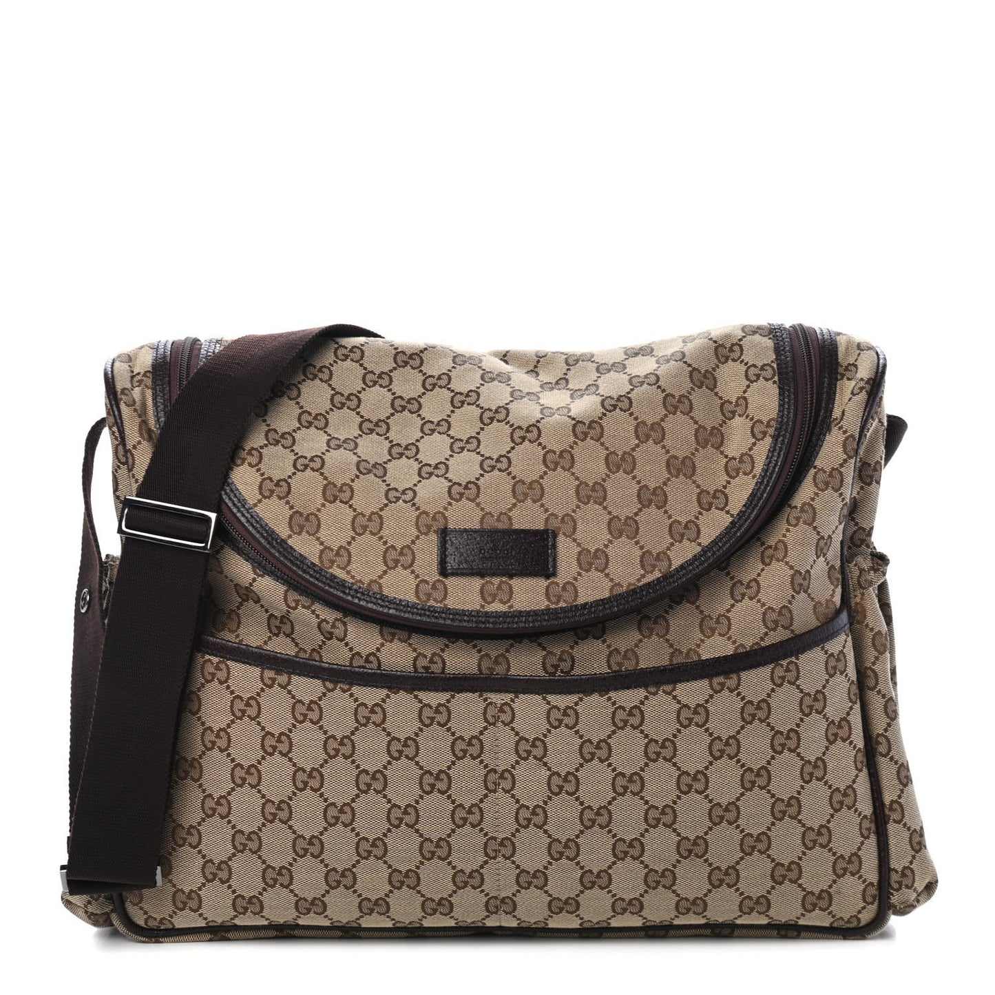 Monogram Natural Pigskin Large Diaper Bag Beige Ebony Cocoa Dark Chocolate