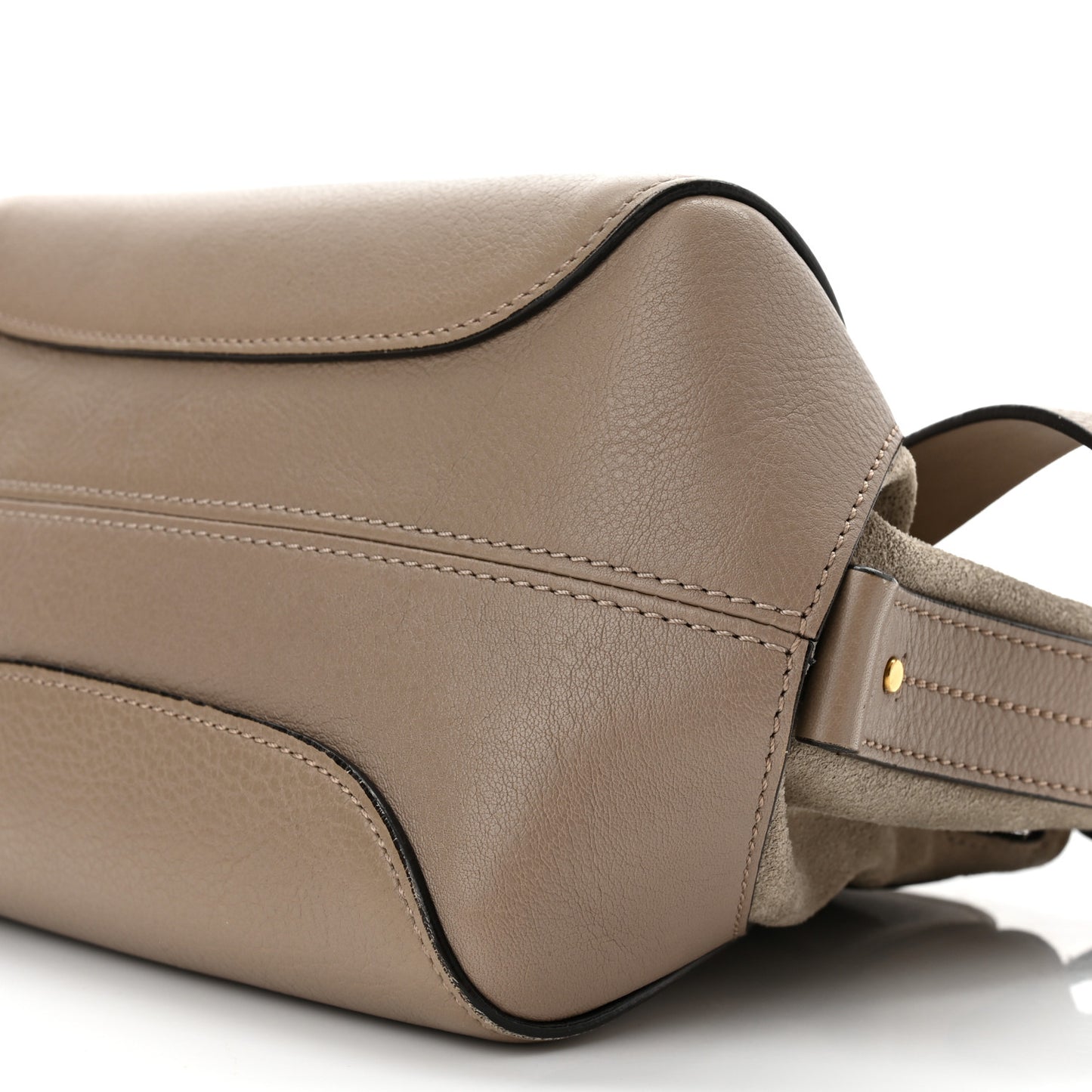 Suede Calfskin Small Owen Bucket Bag Motty Grey