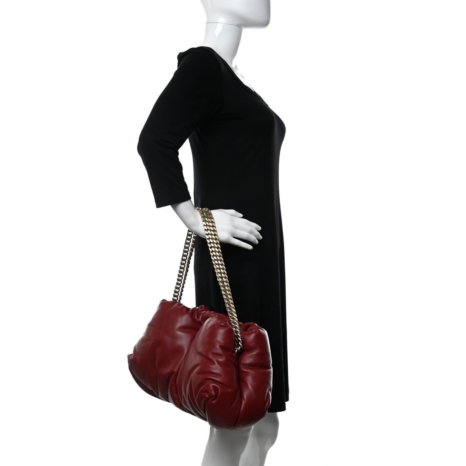 Proenza Schouler Lambskin Puffy Chain Tobo Bag Red 2 of 10