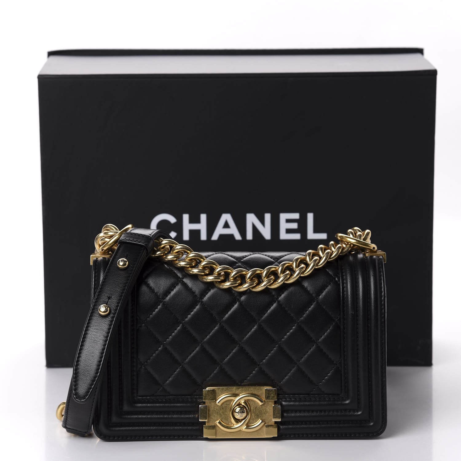 Chanel Lambskin Quilted Small Boy Flap Black 11 of 11