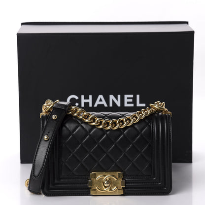 Chanel Lambskin Quilted Small Boy Flap Black 11 of 11
