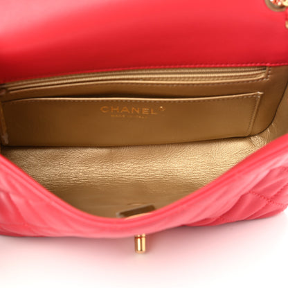 Chanel Lambskin Quilted Mini Rectangular Pearl Crush Flap Red 5 of 11