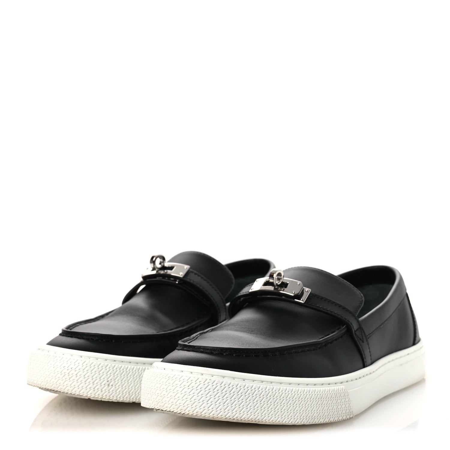 Hermes Calfskin Game Slip On Sneakers 39.5 Black 4 of 12