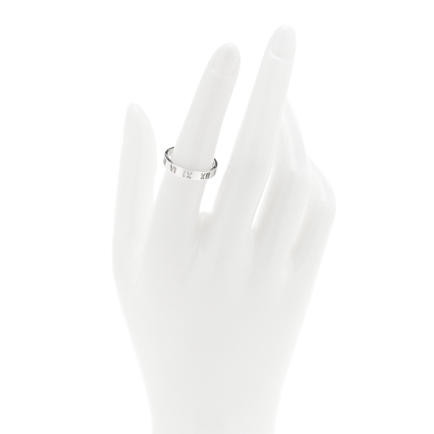 Tiffany Sterling Silver Narrow Atlas Pierced Ring 53 6.25 2 of 4