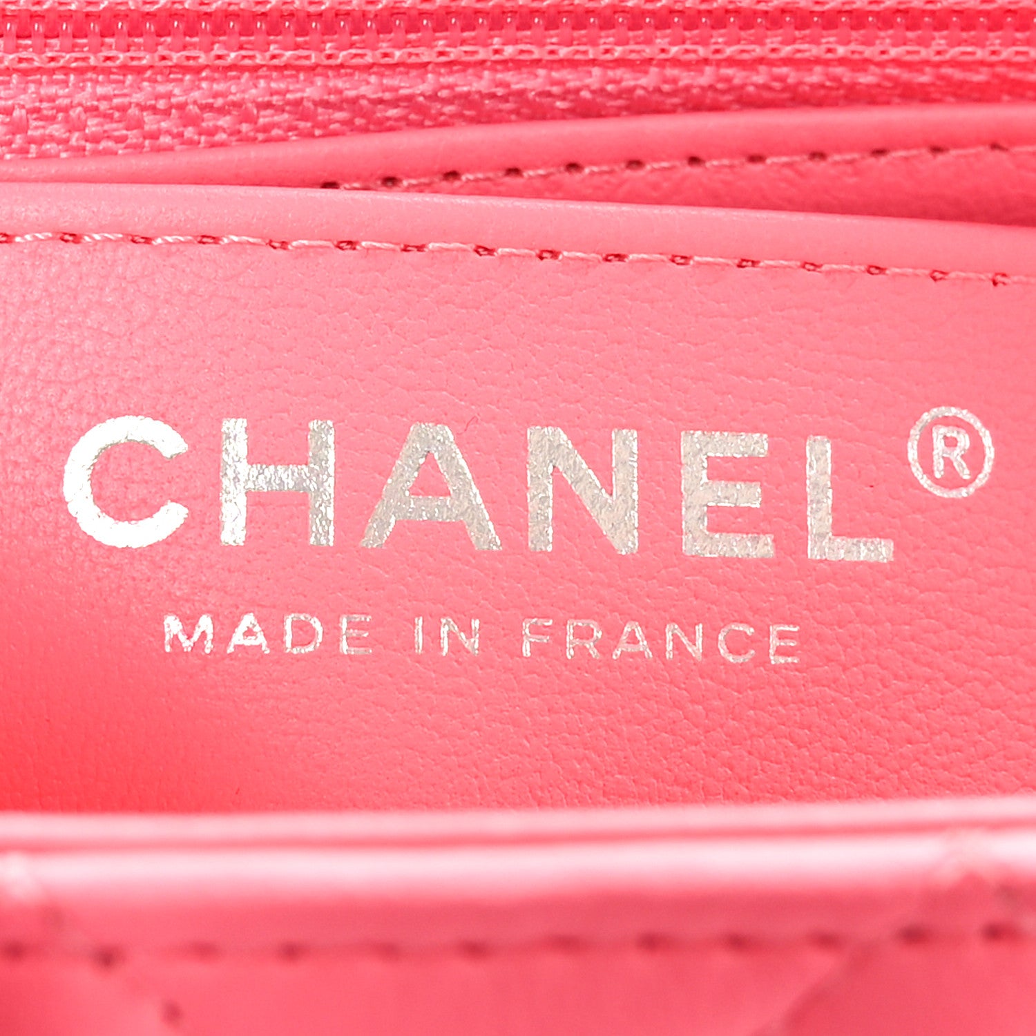 Chanel Lambskin Quilted Mini Rectangular Flap Coral Pink 6 of 11