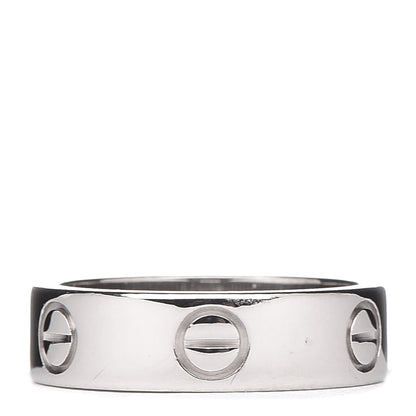 Cartier 18K White Gold 5.5mm LOVE Ring 54 6.75 1 of 8