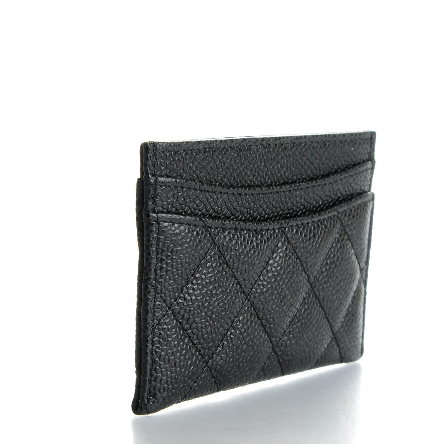 Caviar Quilted Card Holder Black