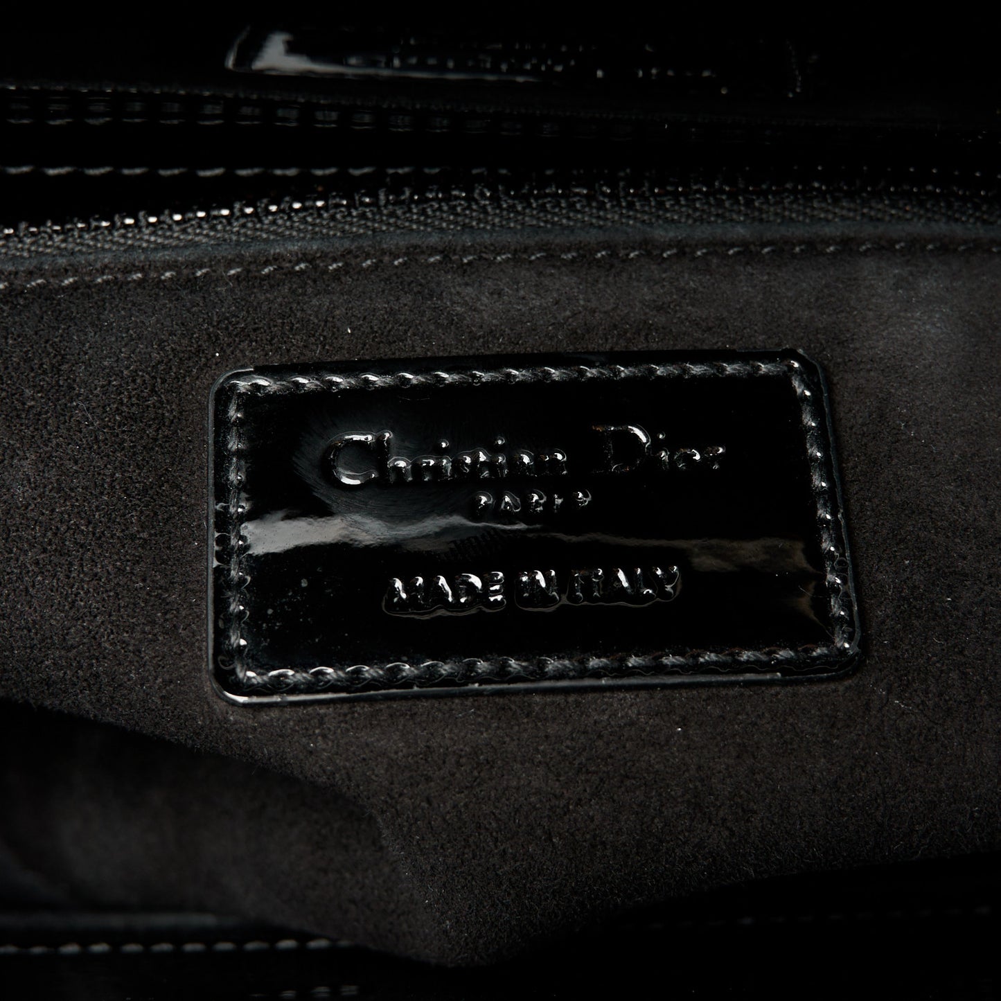 Ultraglossy Patent Cannage Medium Lady Dior Black