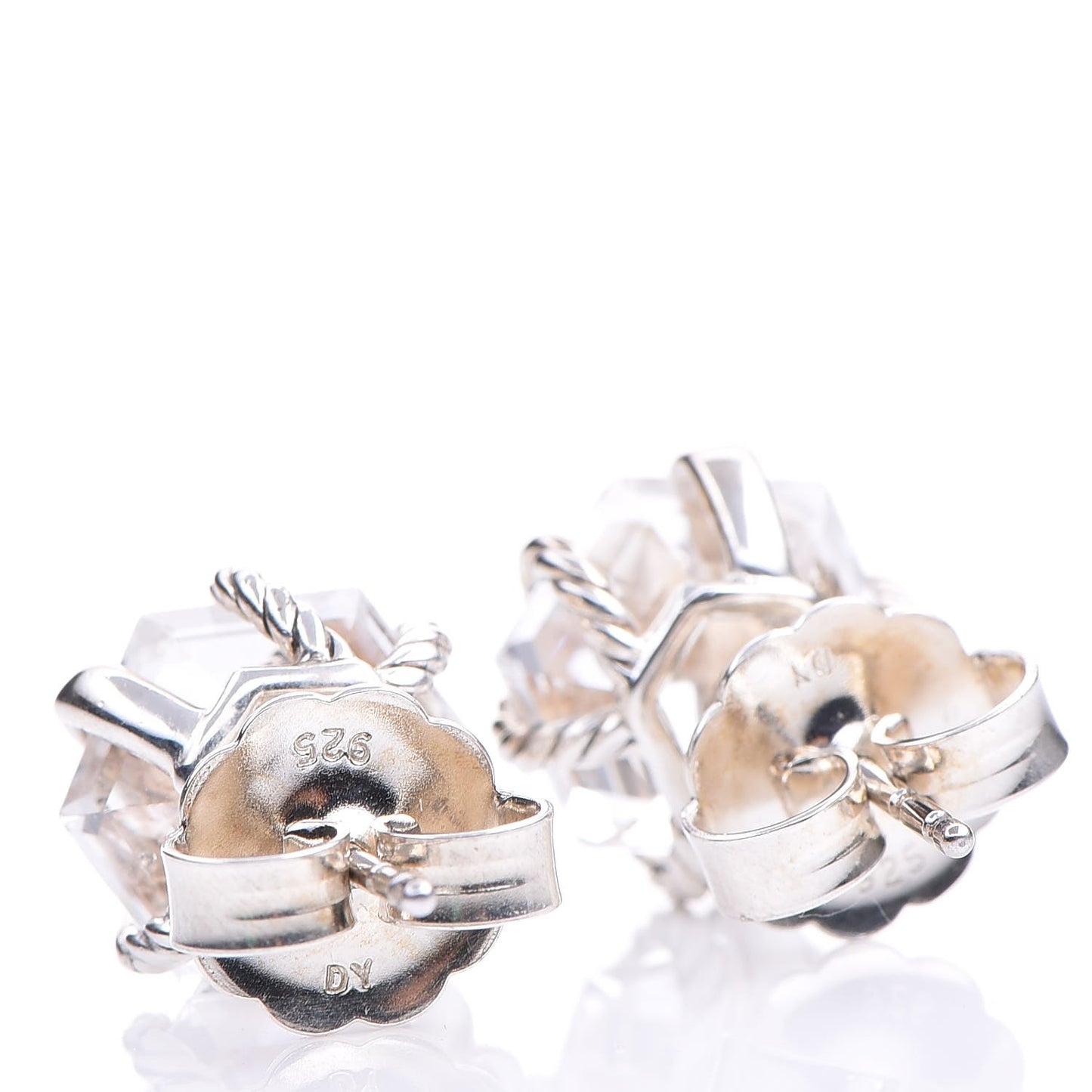 Sterling Silver Diamond Crystal 10mm Cable Wrap Earrings