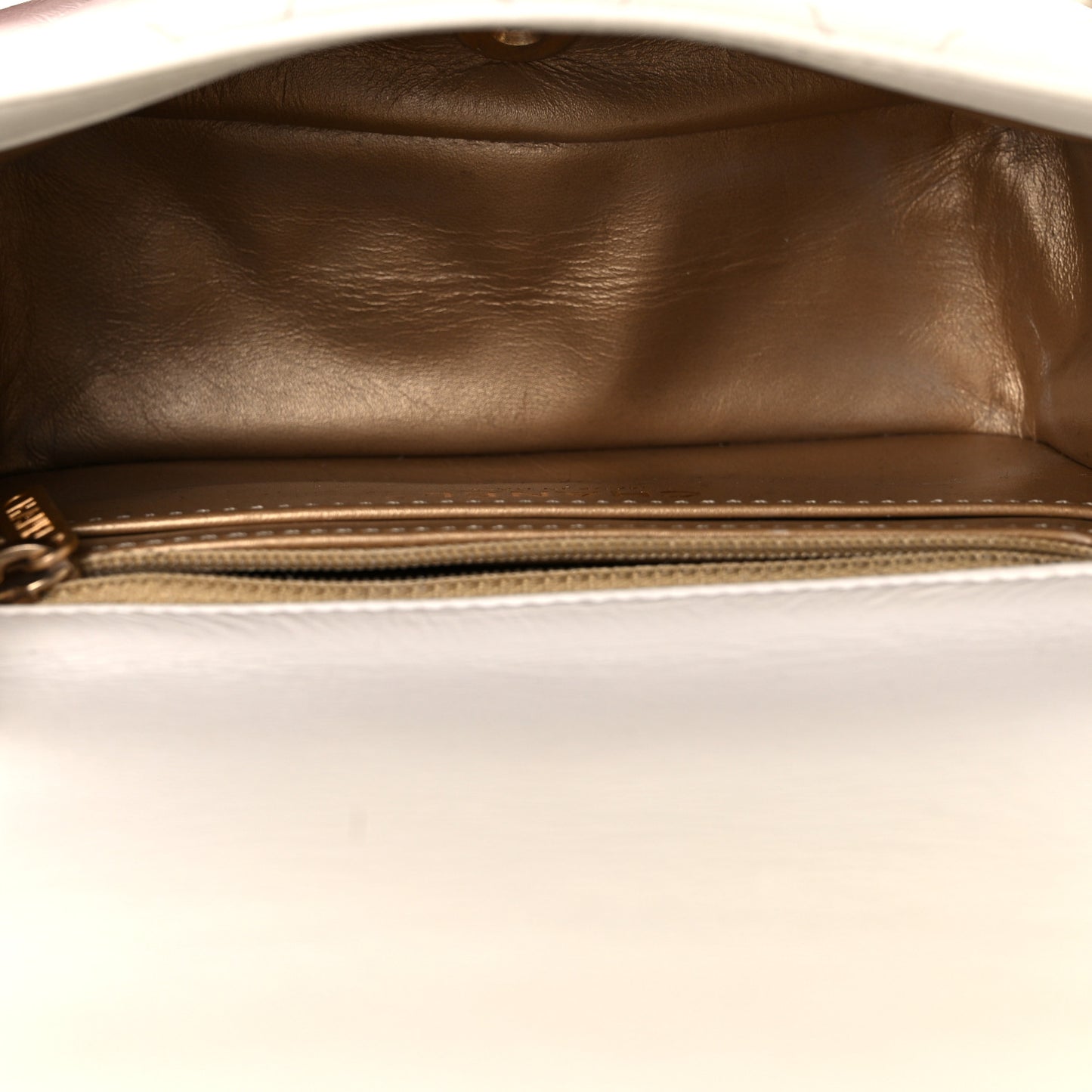 Lambskin Quilted Mini Pearl Crush Flap White
