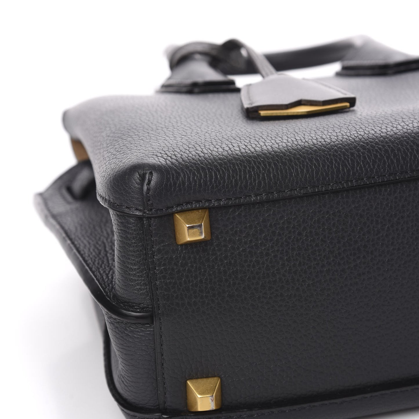 Grained Calfskin Mini Milla Tote Phantom Grey