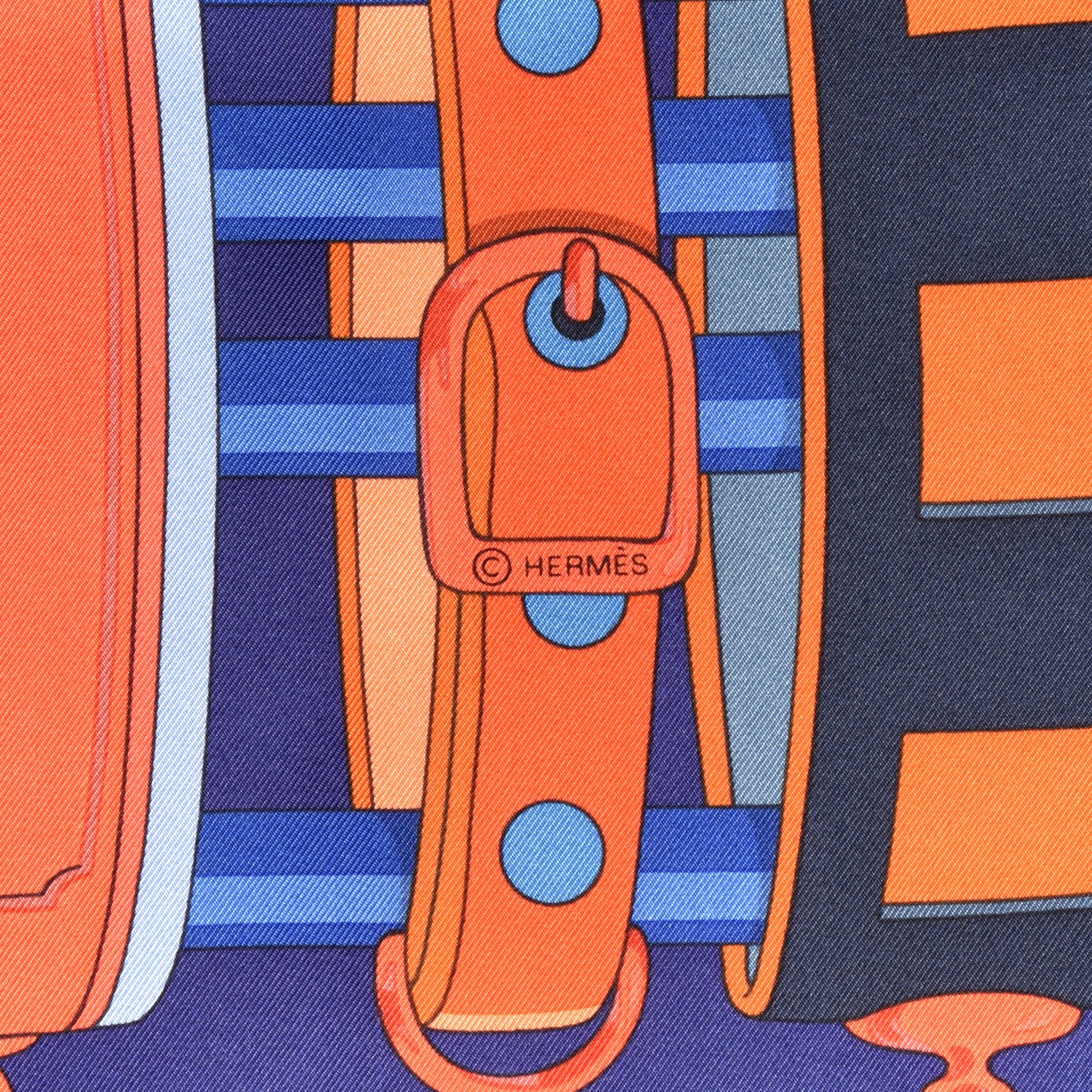 Silk Colliers de Chiens Giant Scarf 140 Indigo Orange Cobalt