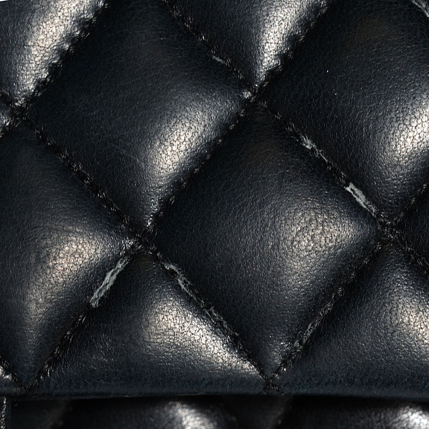Lambskin Quilted Medium Double Flap Black