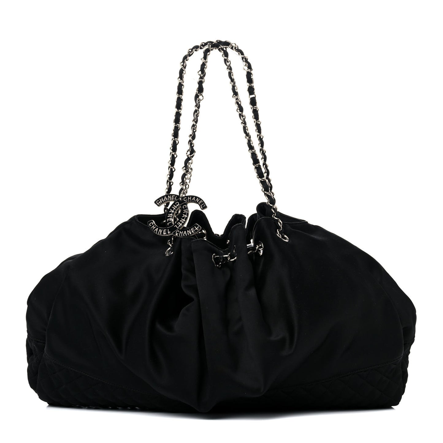 Satin Melrose Hobo Black