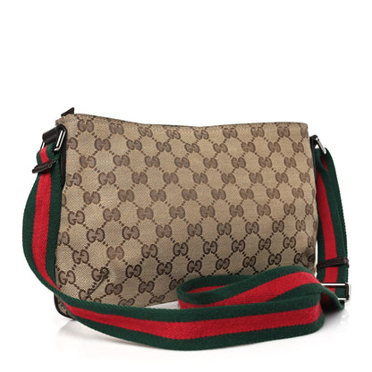 Gucci Monogram Web Small Flat Messenger Crossbody Dark Brown 3 of 9