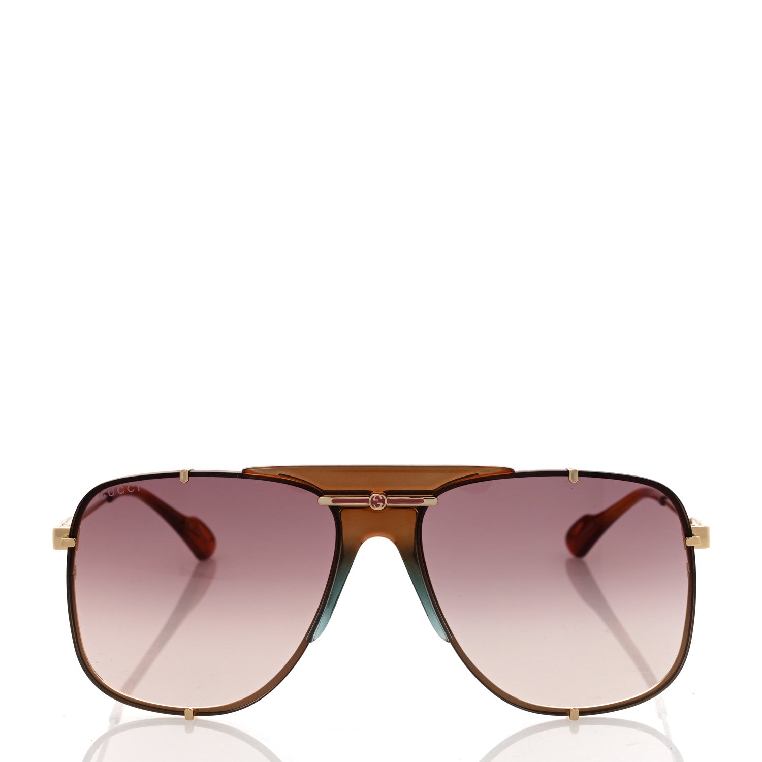 Gucci Metal Square Frame Sunglasses GG0739S Brown 2 of 7