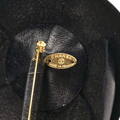 Chanel Lambskin Camellia Brooch Black 4 of 4