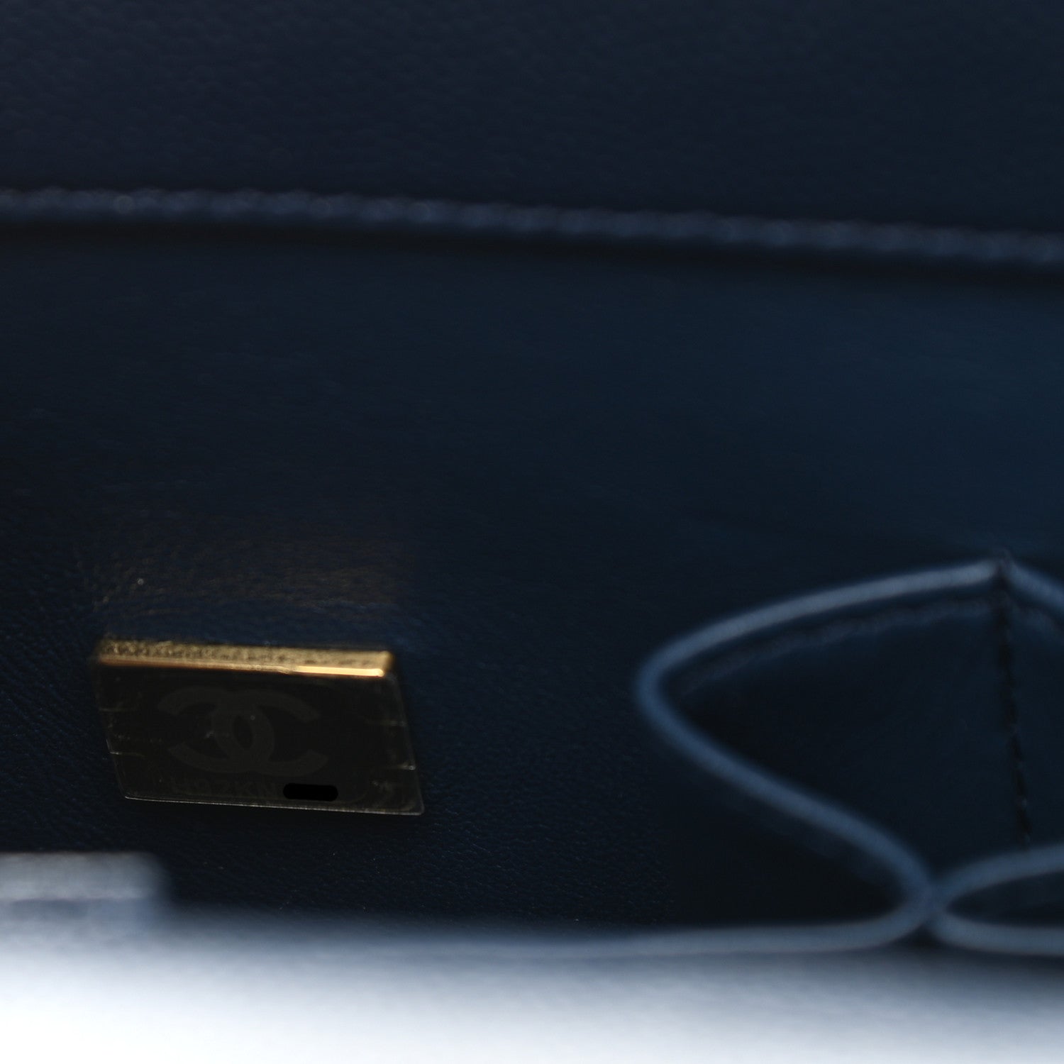 Chanel Caviar Lizard Embossed Quilted Small Coco Handle Flap Navy Blue 7 of 9