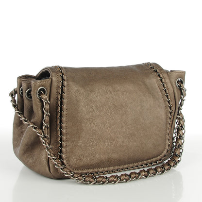Chanel Metallic Goatskin Luxe Ligne Flap Dark Silver 3 of 7