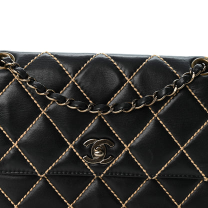 Chanel Calfskin Wild Stitch Jumbo Flap Black 8 of 12