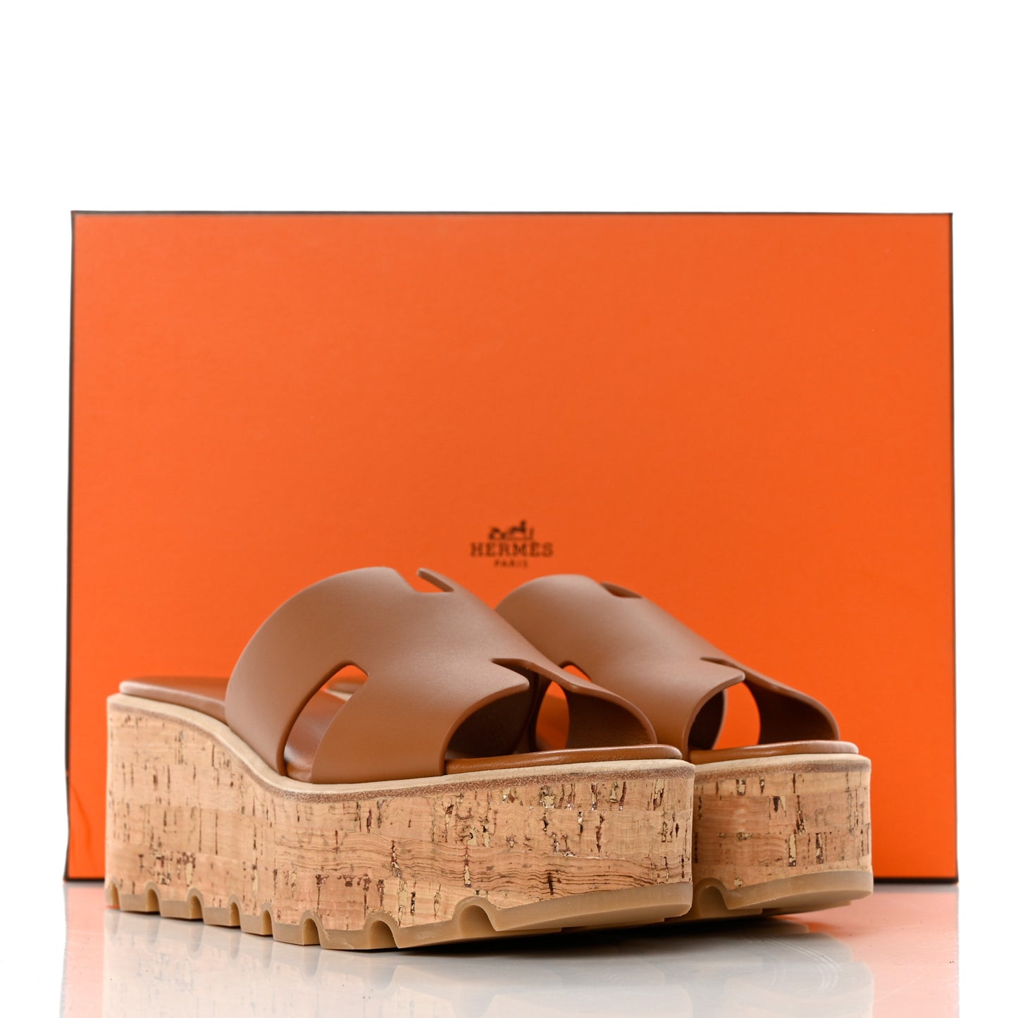 Calfskin Cork Eze 30 Sandals 36 Marron Glaise