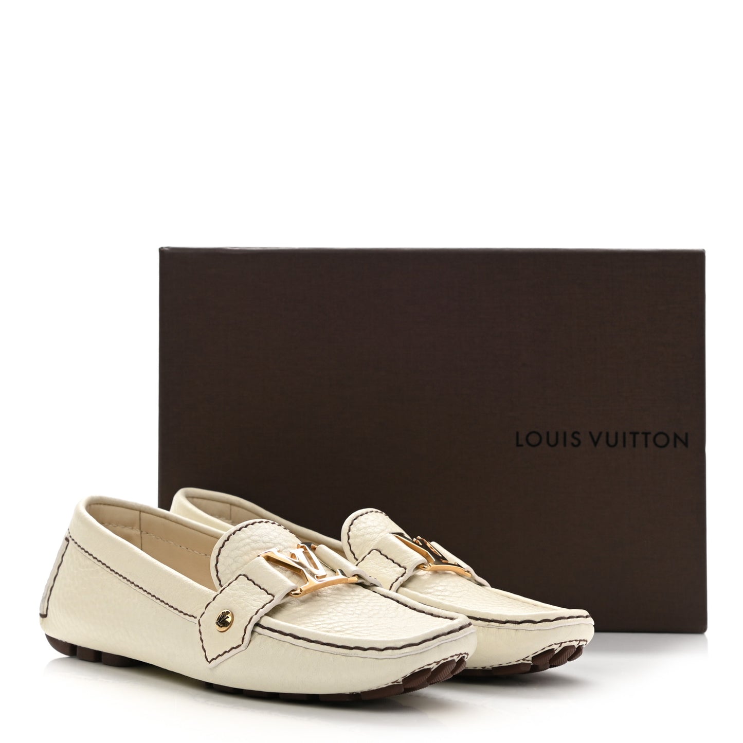 Calfskin Mens Monte Carlo Car Shoe Moccasin Loafers 36.5 White