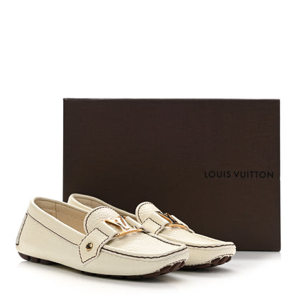Louis Vuitton Calfskin Mens Monte Carlo Car Shoe Moccasin Loafers 36.5 White 9 of 10