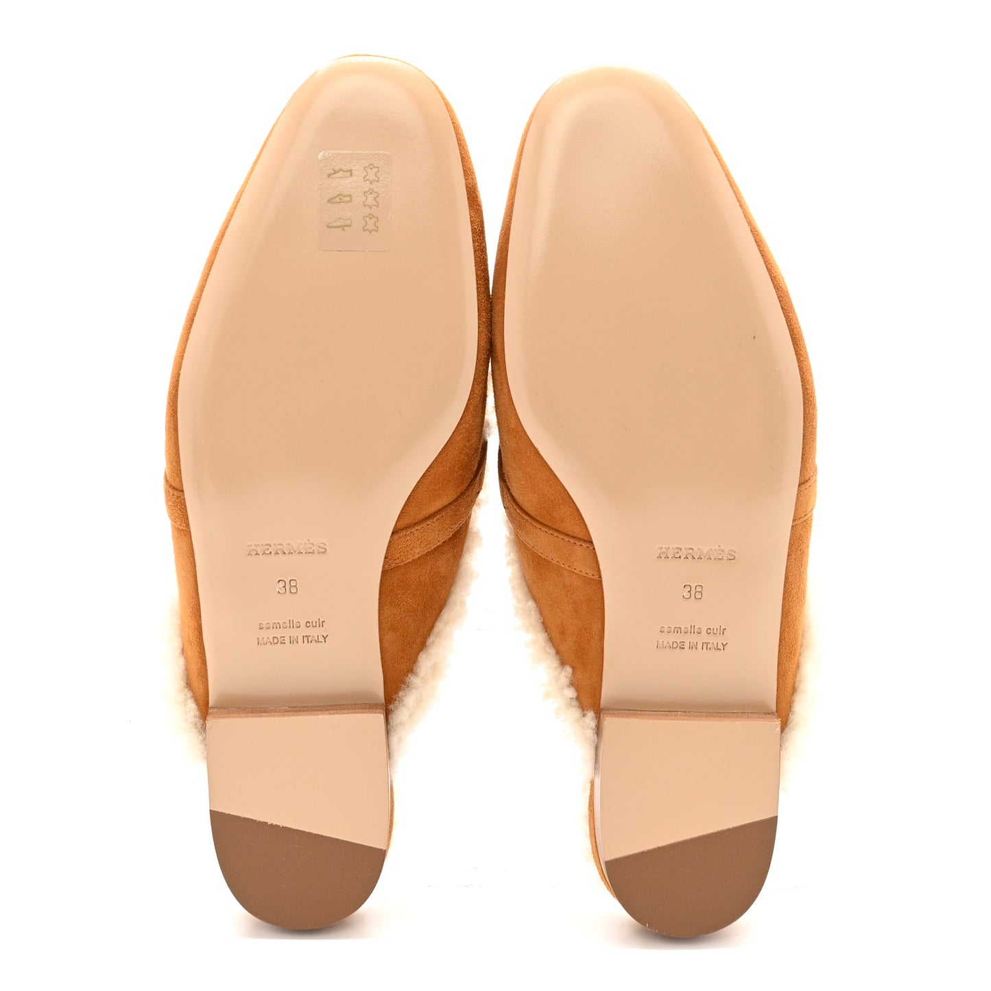 Suede Goatskin Shearling Womens Oz Mules 38 Natural Ecru
