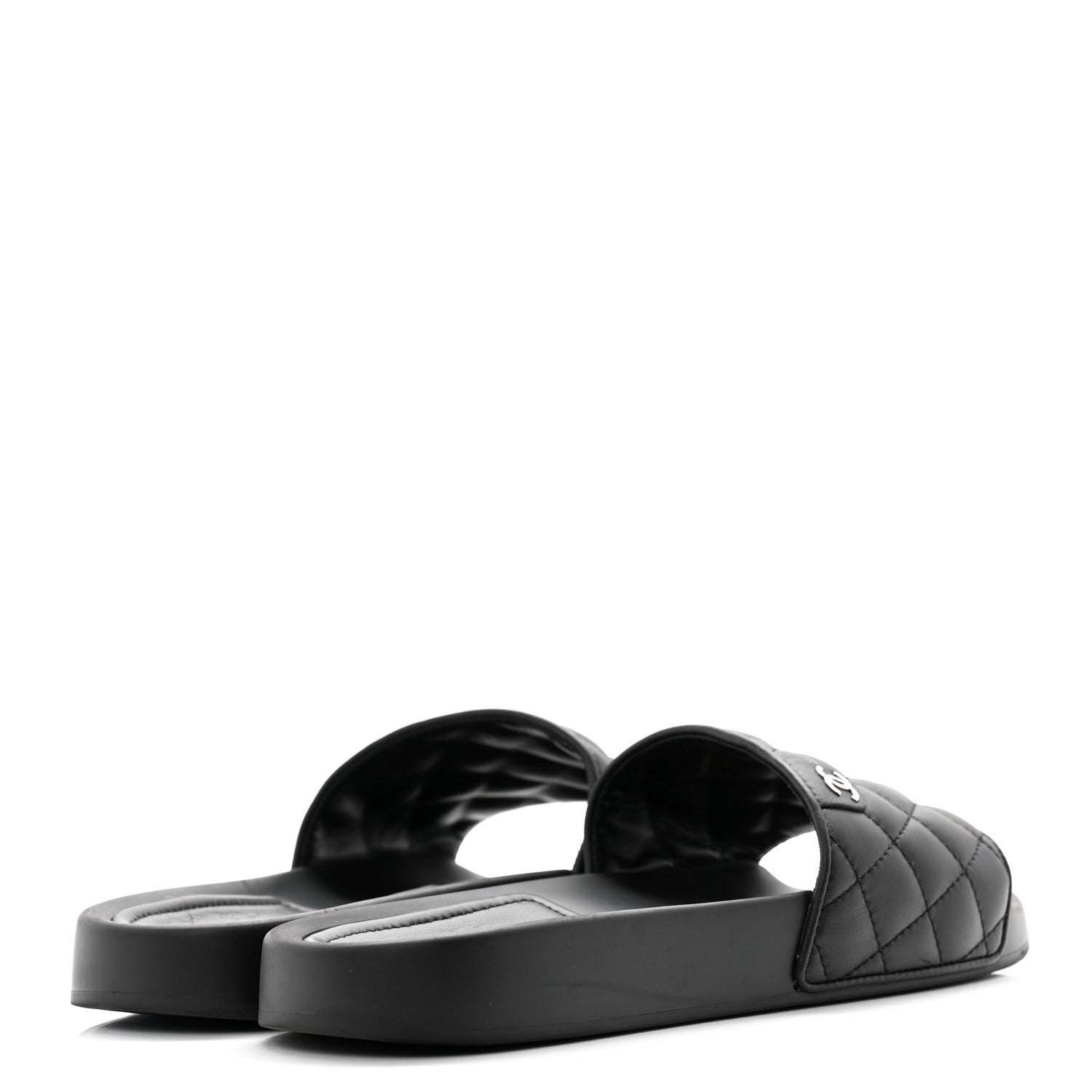 Chanel Lambskin Quilted CC Mules Sandals 40 Black 4 of 10