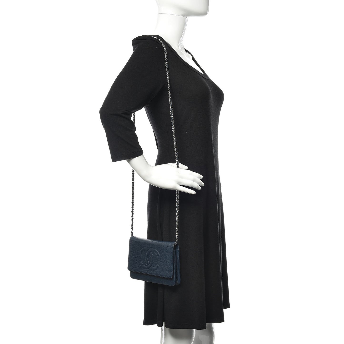 Caviar Timeless CC Wallet On Chain WOC Navy Blue