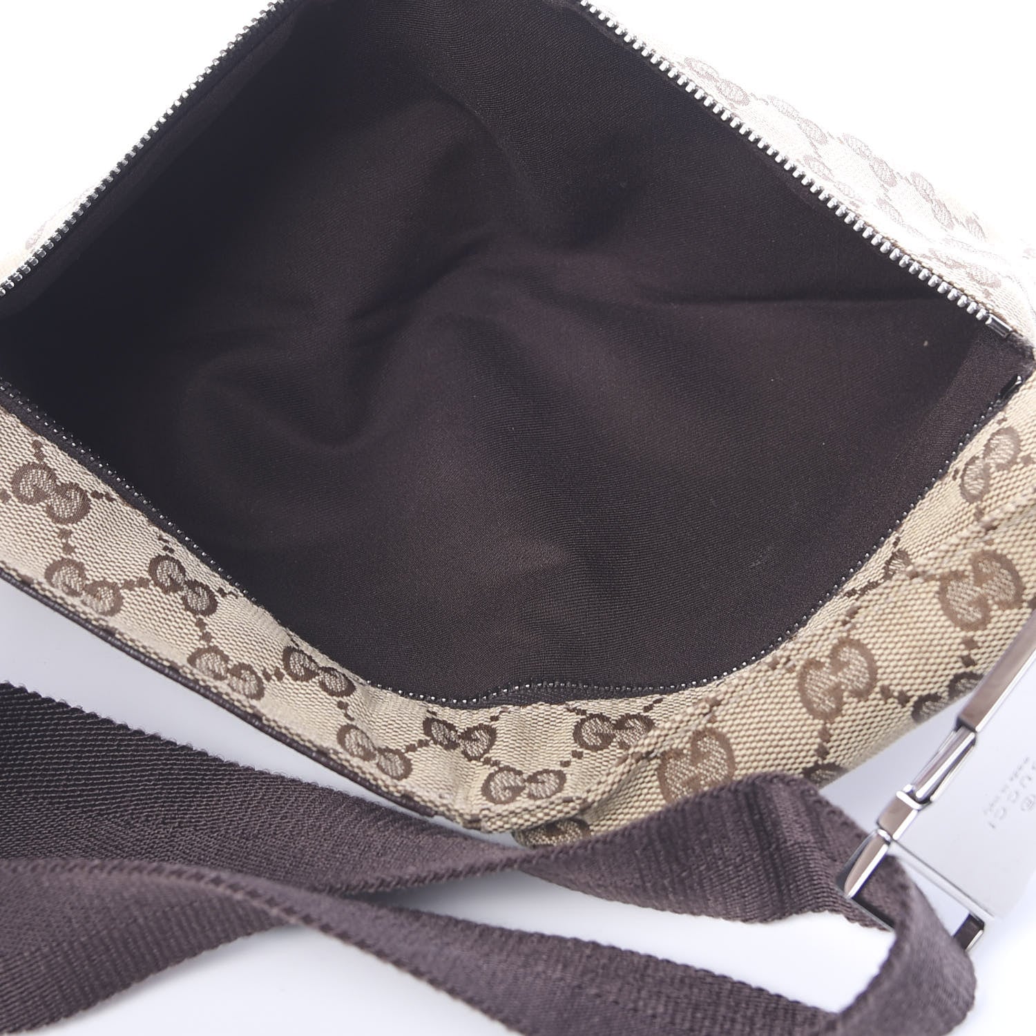 Gucci GG Monogram Double Pocket Belt Bag Dark Brown 4 of 10