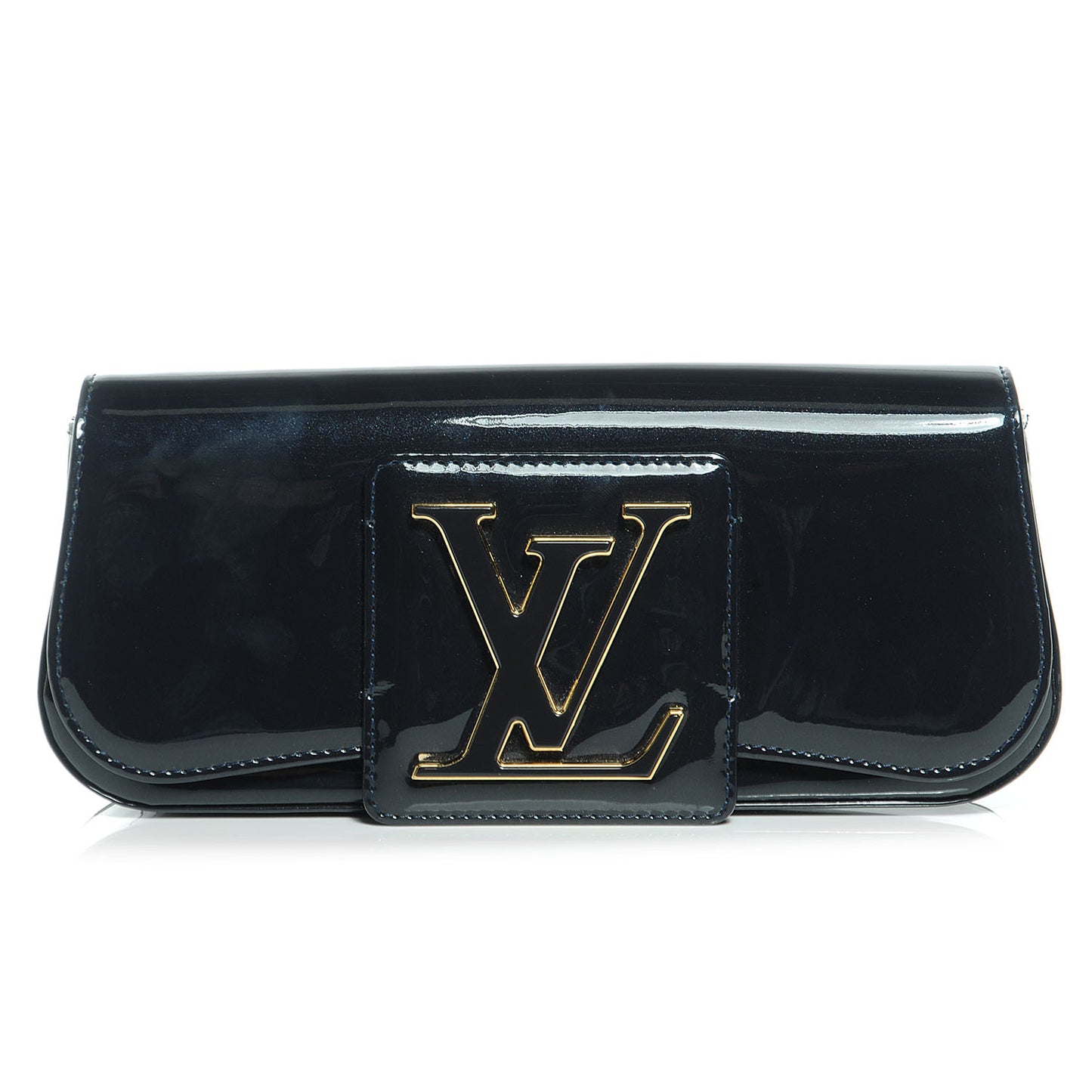Patent Sobe Clutch Blue Nuit